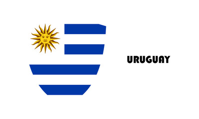 Fototapeta premium Uruguay flag in shield shape with high quality