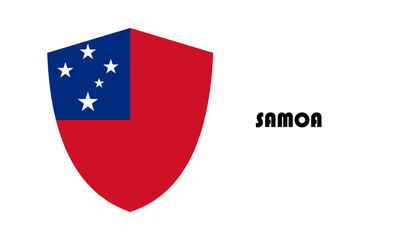 Fototapeta premium Samoa flag in shield shape with high quality