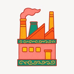 Obraz premium Colorful industrial factory illustration