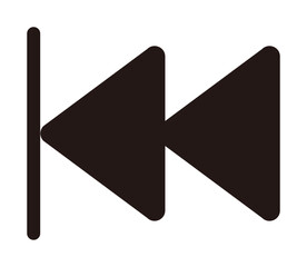 先頭まで巻き戻す黒アイコン