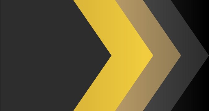 Yellow and gray chevron arrow graphic element for website, banner, or presentation, isolated on transparent background, png