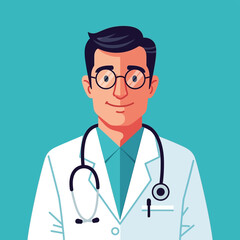 Fototapeta premium Smiling Doctor with Stethoscope Portrait.