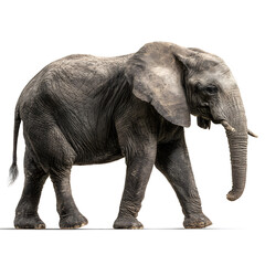 Fototapeta premium Large Gray Elephant Walking Forward Slowly.