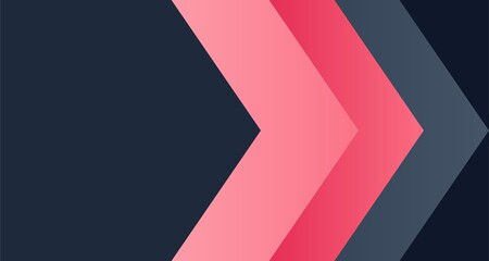 Chevron arrow graphic design element, pink and dark grey on black background, for website or presentation, overlay effect, template © ABSTRACT BACKGROUND