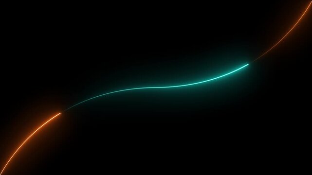 Abstract neon lights blinking lines moving animation on black background. futuristic technology line moving. glowing wave line sliding.