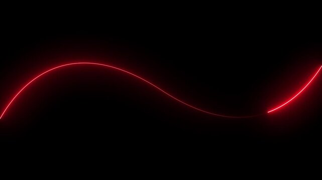Abstract neon lights blinking lines moving animation on black background. futuristic technology line moving. glowing wave line sliding.
