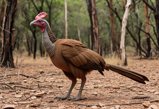 Bird Chaco Chachalaca, a noisy turkey-like bird, in forest