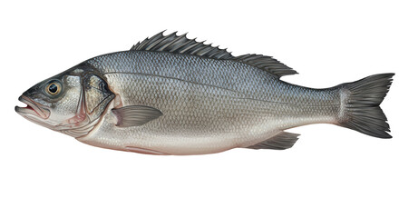 Obraz premium Realistic depiction of a fish isolated on white background swimming in clear water with vibrant aquatic plants