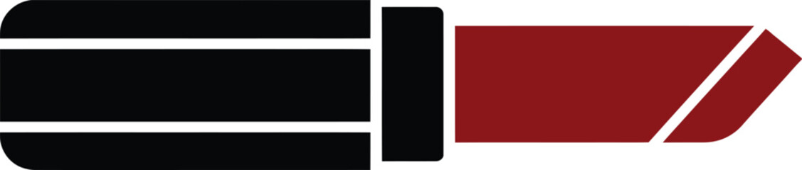 Burgundy Red Lipstick Vector Icon Isolated on White Background for Beauty Fashion Cosmetics Makeup Product Design Branding Marketing Professional Salon Glamour Style Graphic Element