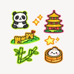 Cute Chinese-themed cartoon illustration.