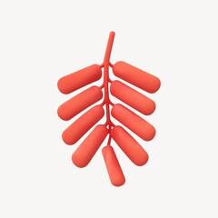 Fototapeta premium Abstract red leaf sculpture design.