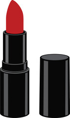 Obraz premium Red Lipstick Vector Illustration Isolated on White Background for Beauty Fashion Cosmetics Makeup Product Design Branding Marketing Professional Salon Glamour Elegant Style Graphic Element