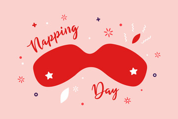 Celebrating napping day with a red sleep mask