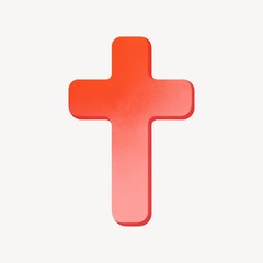Obraz premium Red cross symbol isolated.