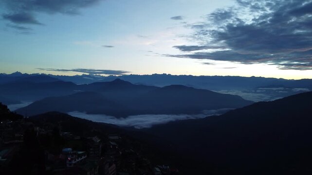 Drone shot from West Bengal one of the tourist place Darjeeling.