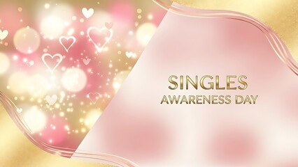 Celebrate Singles Awareness Day with love and joy in a vibrant pink and gold background