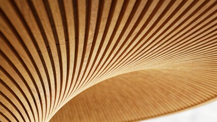 Curved wooden architectural interior detail showcasing natural materials,modern craftsmanship and organic design,ideal for architecture,interior design and sustainable construction concepts