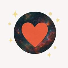 Heart galaxy stars illustration