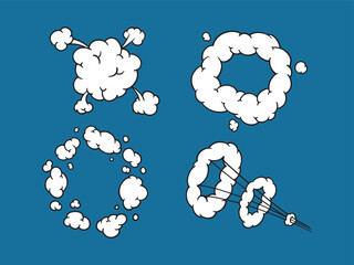 hand drawn bundle comic clouds smoke bubble illustrations
