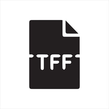  TFF file format icon isolated on white background Vector Image