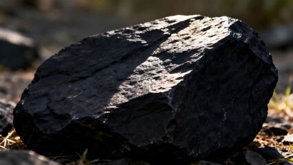 SunlitBlackRockInNature