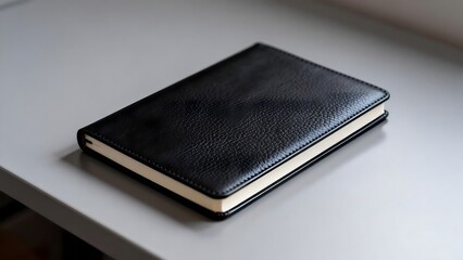 BlackLeatherNotebookonTable