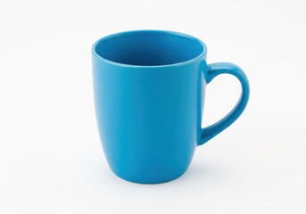 Clean, empty ceramic coffee mug isolated perfectly on a bright white background, suitable for commercial product placement, mug, plain, background