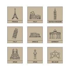Make a Professional Icon European Landmarks Vector
