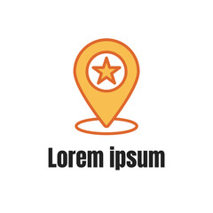 Map Pointer Location Pin Logo with Star Icon Vector