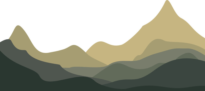 Stunning mountain landscape with layered hills in earthy tones