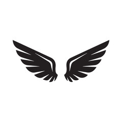 Fototapeta premium Black Wings Icon Vector – Angel, Freedom & Flying Symbol