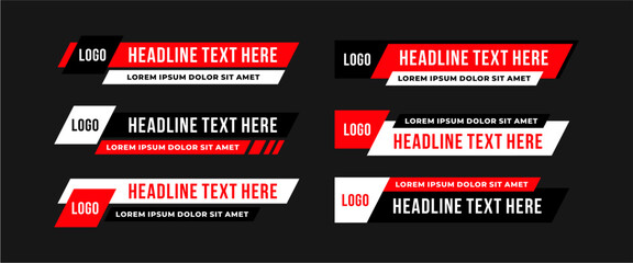 Naklejka premium Breaking news headline lower third for news header vector template