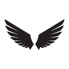 Fototapeta premium Black Wings Icon Vector – Angel, Freedom & Flying Symbol