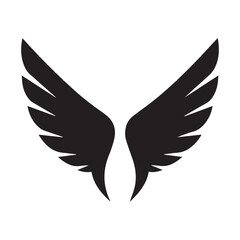 Fototapeta premium Black Wings Icon Vector – Angel, Freedom & Flying Symbol