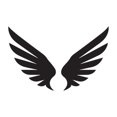 Fototapeta premium Black Wings Icon Vector – Angel, Freedom & Flying Symbol