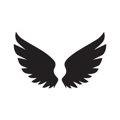 Fototapeta premium Black Wings Icon Vector – Angel, Freedom & Flying Symbol