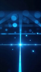 Obraz premium Intricate blue neon grid on deep black, sharp spotlights , graphic, electric, glow
