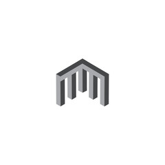 Fototapeta premium Initial letter modern logo, building illustration design.