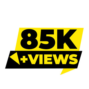 85K Views Platform Popularity Counter PNG, Audience Expansion Badge Design, Engagement Boost Label Graphic, Viral Content Tag Icon, Viewer Count Sticker PNG, Digital Fame Symbol