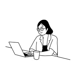 Modern Flat Business work from cafe