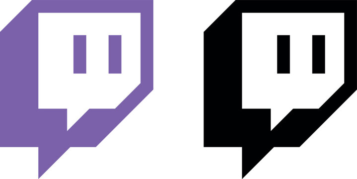 twitch logotype , twitch black icon editorial.eps10, png