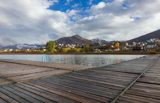  background. Plav lake montenegro