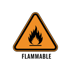 Flammable Symbol Warning Sign - Fire Hazard Alert Icon