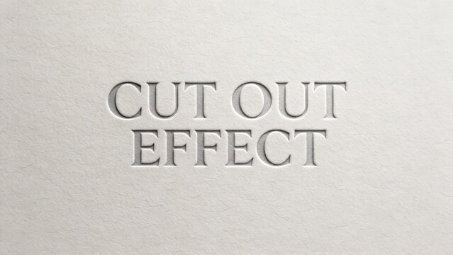Elegant cut out text effect embossed on textured paper background,ideal for typography mockups,branding presentations,logo design,print materials,and minimalist graphic design concepts