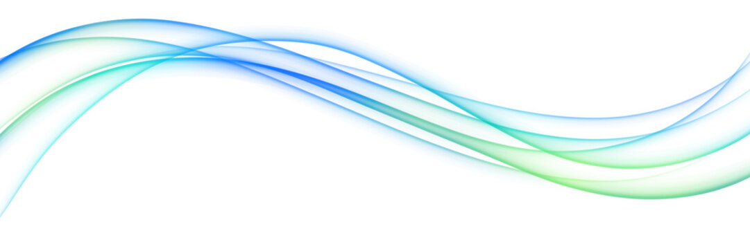 Elegant blue green silk ribbon motion isolated on transparent