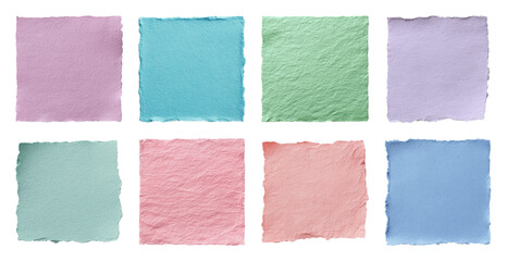 PNG Colorful textured paper squares on transparent background