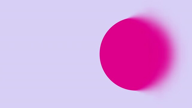 Abstract Fast Moving Pink Magenta Circle with Motion Blur on Light Purple Background. Minimalist motion graphic element featuring a bright magenta pink circle moving rapidly across the frame.