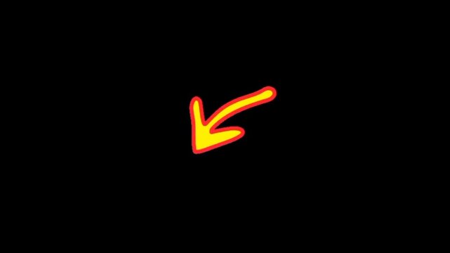 Yellow arrow pointing left on black background