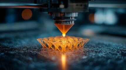 3D Printer Nozzle Extruding Filament / フィラメントを抽出する3Dプリンターのノズル3