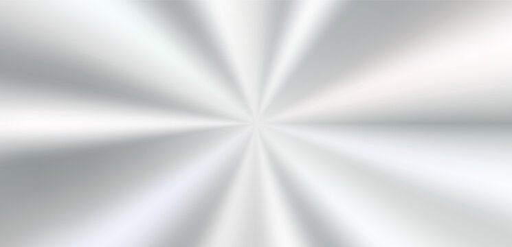 Radial brushed steel gradient with polished reflective texture and symmetrical metallic design background